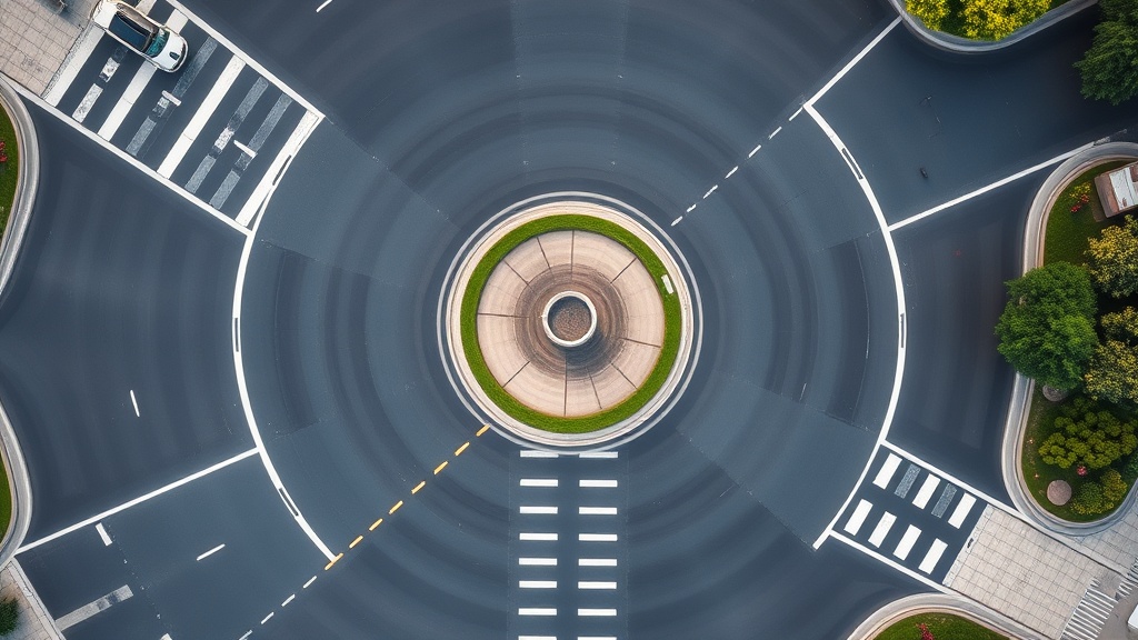 단일 차로로 구성된 작은 규모의 회전교차로 형태